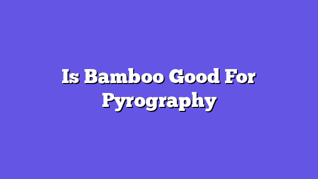 Is Bamboo Good For Pyrography  